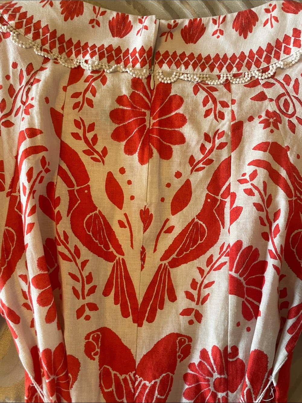 FARM Rio Cream Mini Dress with Red Bird & Floral Print - Picture 5 of 6